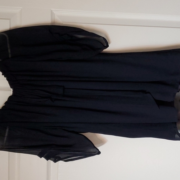 Vintage Rungolee sheer navy top w chain in neckline Size small - Picture 5 of 10